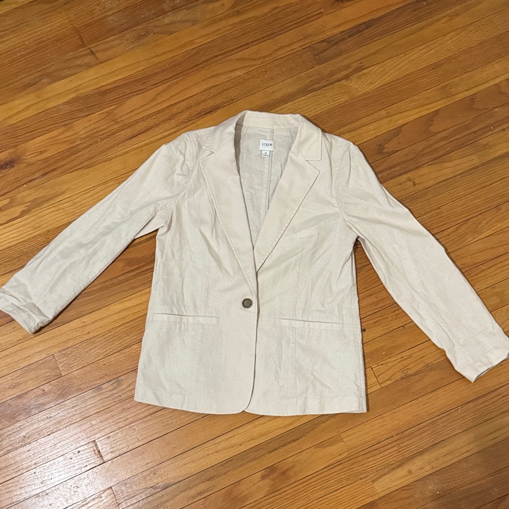 J. Crew Cream Linen Blazer